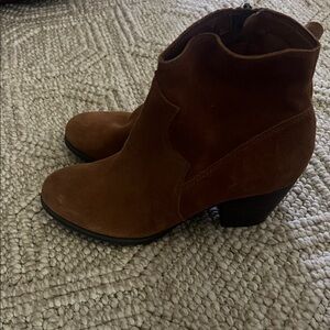 Franco Sarto Chestnut Suede Ankle Booties